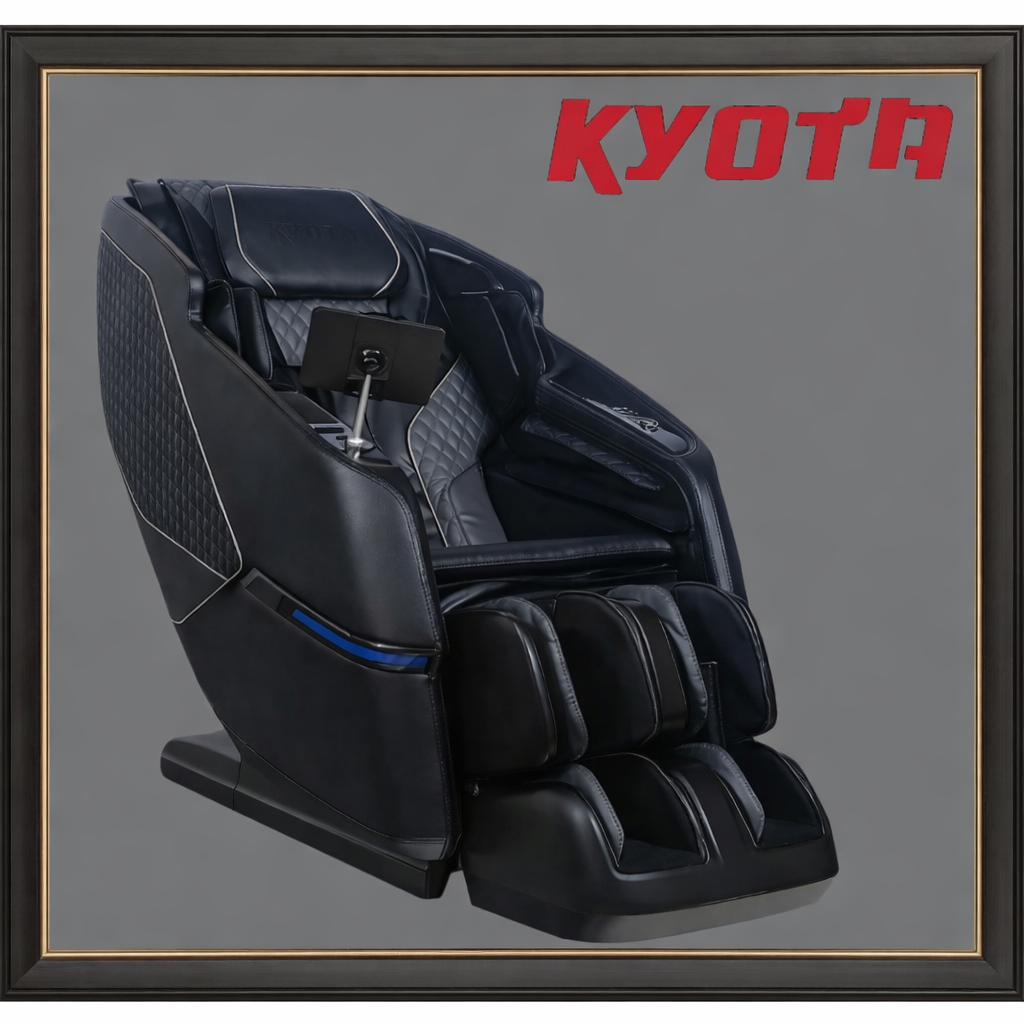 Kyota massage chair with sleek black design and full-body air compression massage