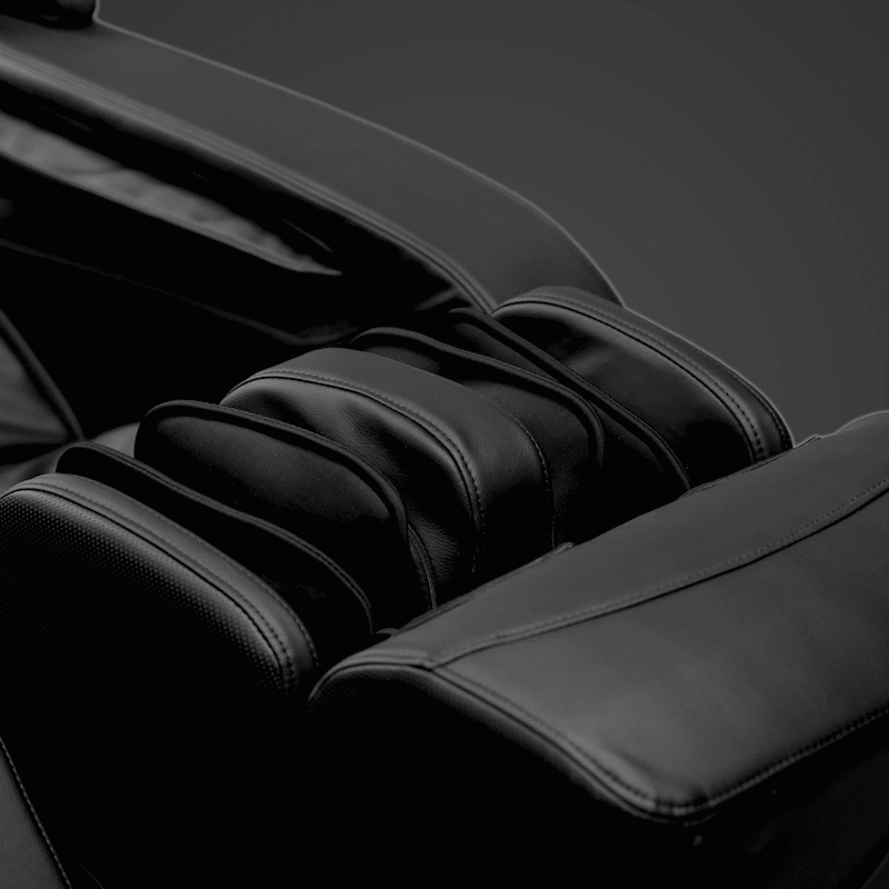 Kyota Genki M380 Massage Chair highlighting the calf section with kneading and oscillation features.