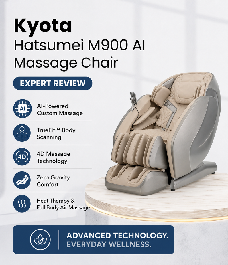 Find out more about the Kyota Hatsumei M900 AI Massage Chair in this expert review.
