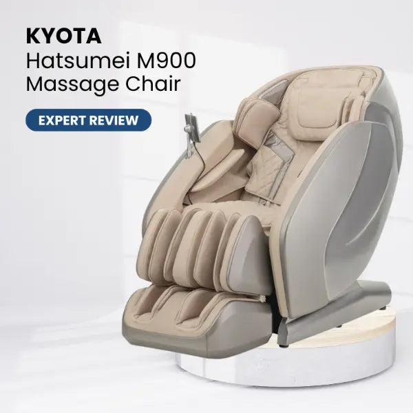 Kyota Hatsumei M900 massage chair on a white background representing a product review.