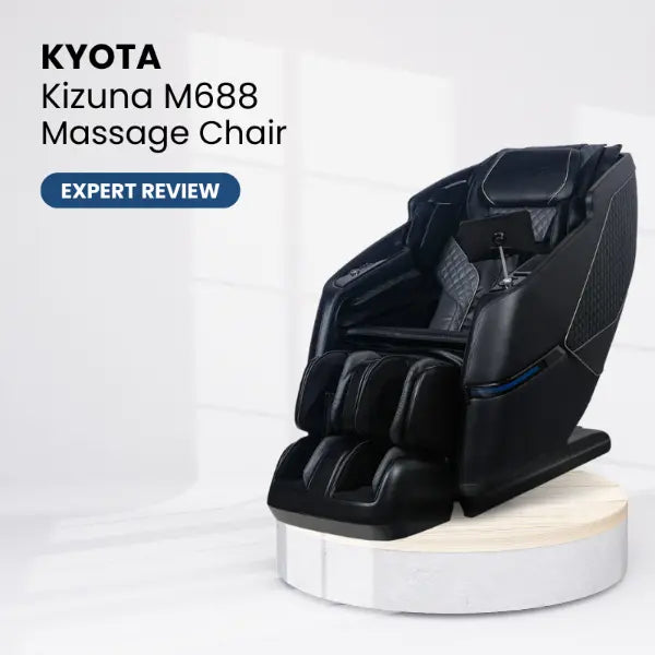 Kyota Kizuna M688 massage chair on a white background representing a product review.