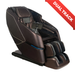 Angled front view of the black Kyota Kizuna M688 massage chair showcasing its plush upholstery and dual track technology for full-body massage.