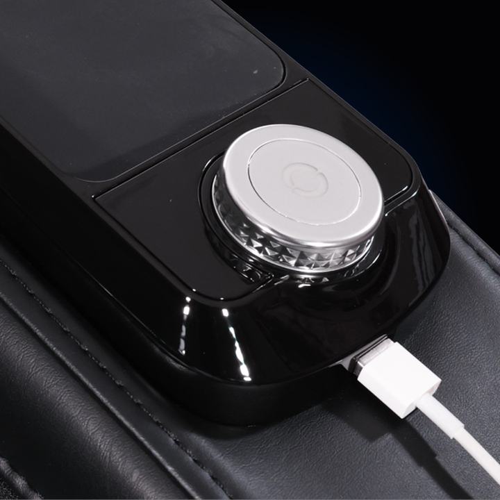 Infinity Evolution Max massage chair wireless charging pad and USB port.