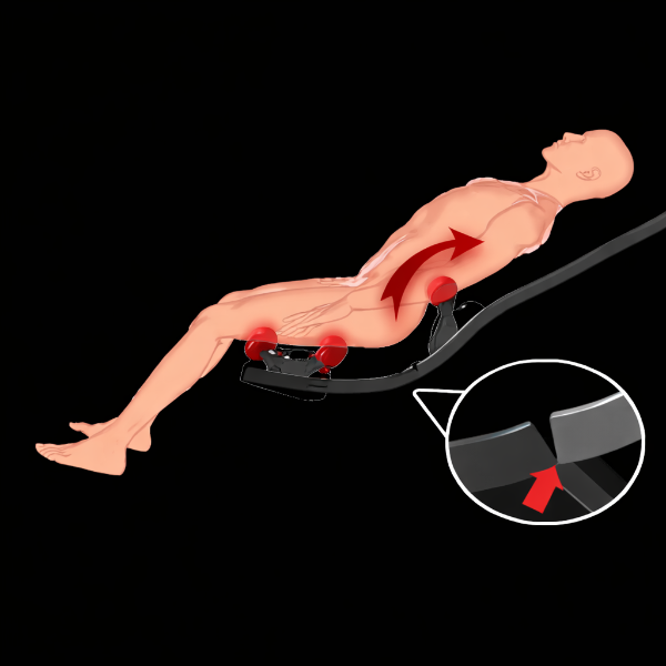 The split dual track system of the Luraco I9 Max Special Edition combines a dedicated upper-body massage track with a separate lower-body track, allowing precise spinal coverage while maintaining optimal stretch and decompression support.