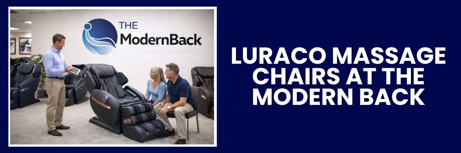 Explore Luxury Luraco massage chairs at The Modern Back, where cutting-edge technology, enhanced stretching programs, and precision body scanning deliver a personalized wellness experience.