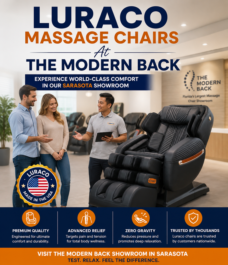 Learn about the luxury collection of Luraco Massage Chairs available at The Modern Back.