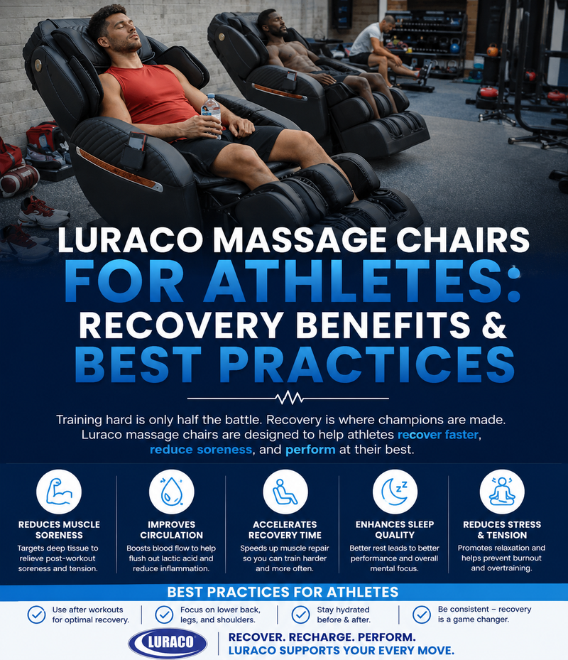 Learn about Luraco Massage Chairs for Athletes including Recovery, Benefits, and Best Practices.