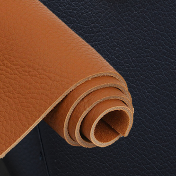Close-up of premium leather used for the upholstery of the Luraco i9 Max Special Edition massage chair.