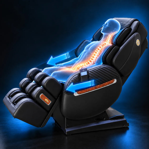 Luraco iRobotics i11 Special Edition Medical Massage Chair featuring AI-powered spinal detection with real-time body scanning for precise roller positioning and personalized back massage.