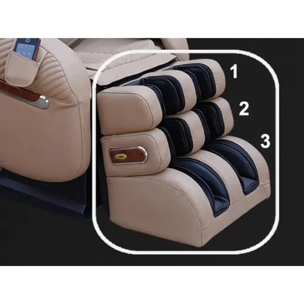 Luraco iRobotics i11 Special Edition Medical Massage Chair featuring patented 3-Stage Footrest technology for adjustable leg positioning, customized fit, and enhanced calf and foot massage.