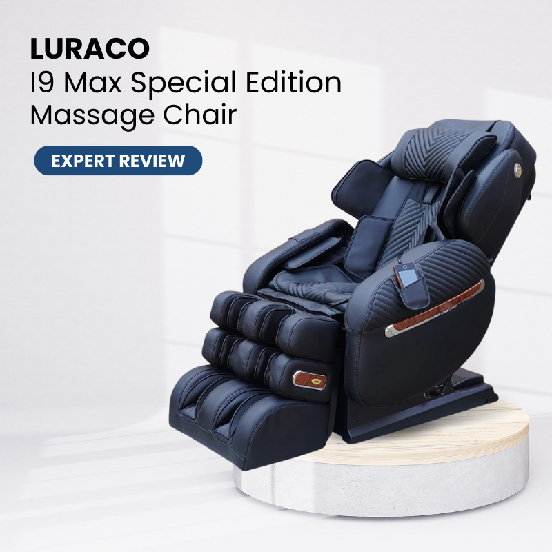 This review of the Luraco i9 Max Special Edition Massage Chair explores the main features including 3D robotic rollers, patented butterfly technology, heat therapy, full body stretching, and unlimited WiFi software updates. 