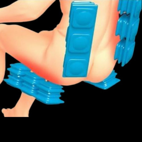 Thigh and lumbar airbag massage system on the Luraco i9 Max Special Edition massage chair.