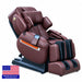 Luraco iRobotics i11 Special Edition massage chair in brown with Made in USA flag badge.