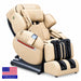 Luraco iRobotics i11 Special Edition Medical Massage Chair in cream, angled view with made in USA icon.