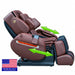 Luraco iRobotics i11 Special Edition Medical Massage Chair in chocolate brown leather, side view showing the easy entry armrests.