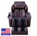 Luraco iRobotics i11 Special Edition Medical Massage Chair in chocolate brown, front view with made in USA icon.