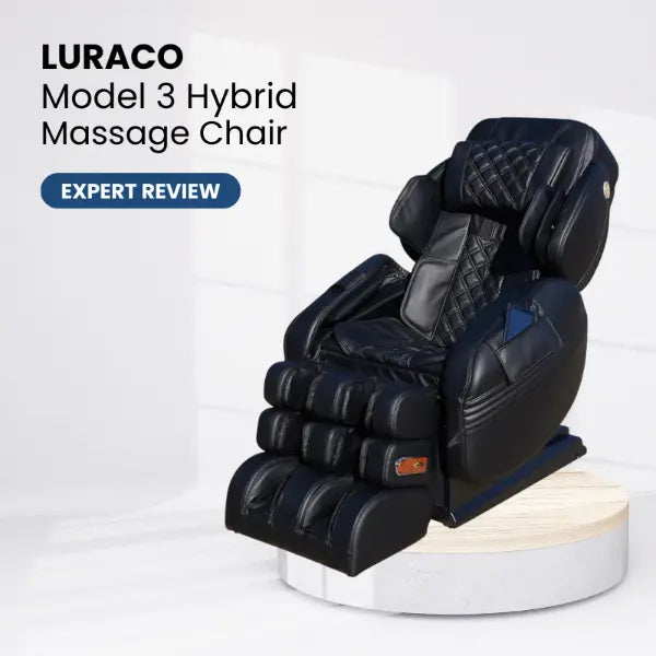 Luraco Model 3 Hybrid massage chair on a white background representing a product review.