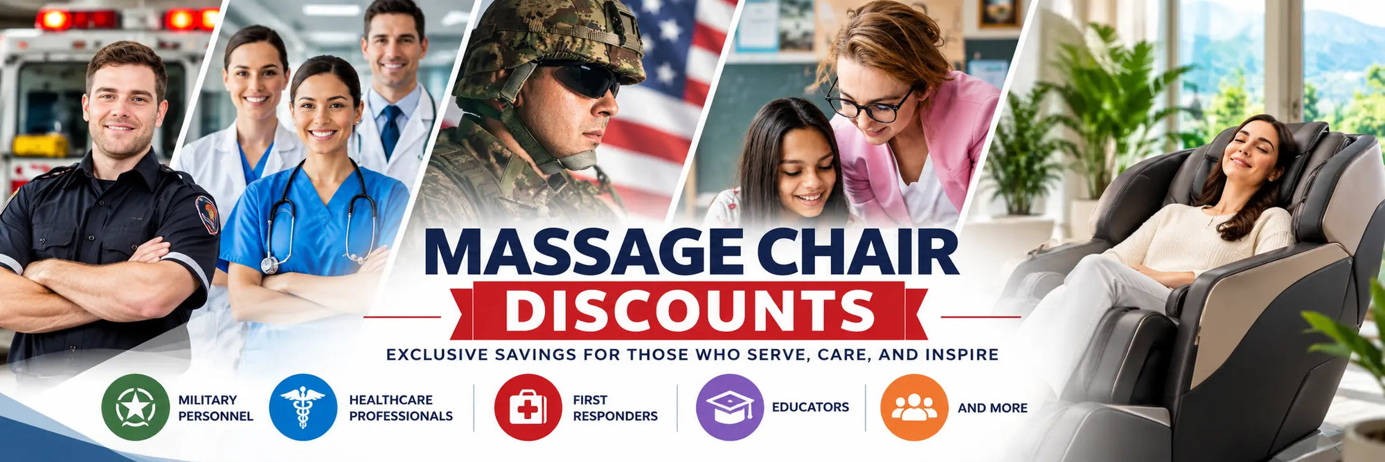 The Modern Back recognizes the importance of emphasizing the well-being of our everyday heroes by making these therapeutic tools more available and offering massage chair discounts. 