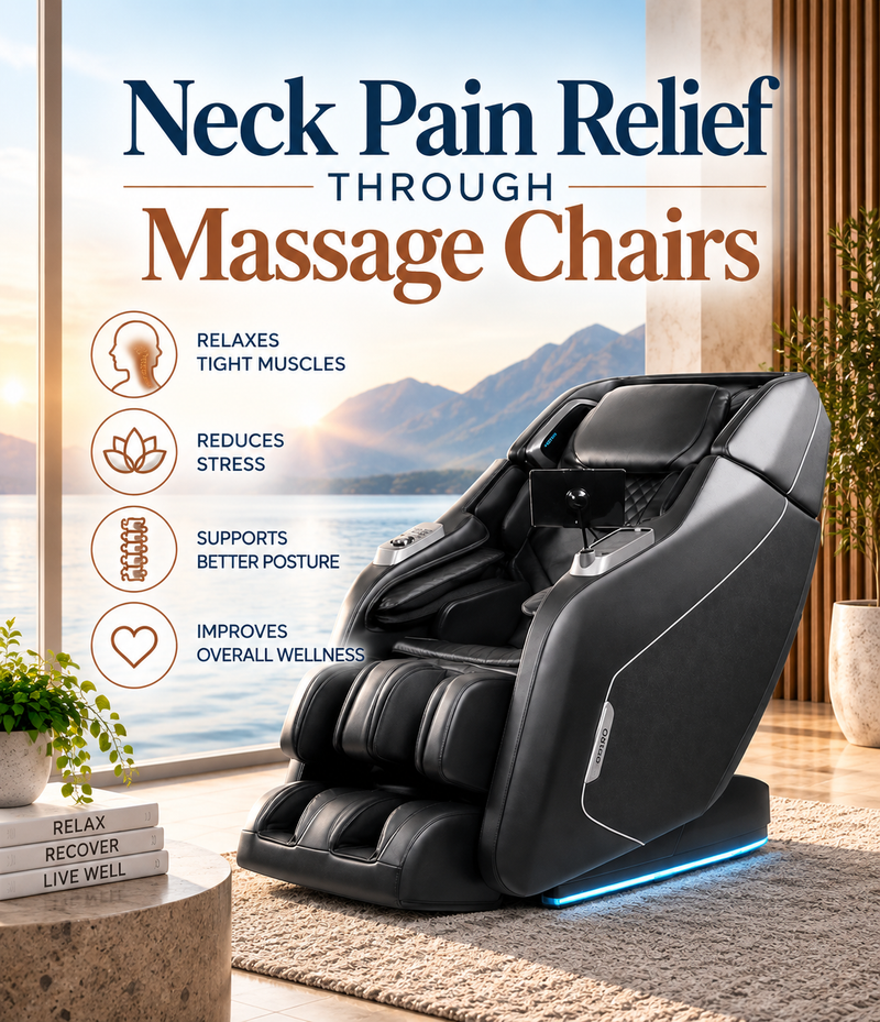 Massage chair for neck pain relief designed to relax tight muscles, reduce stress, and support better posture.