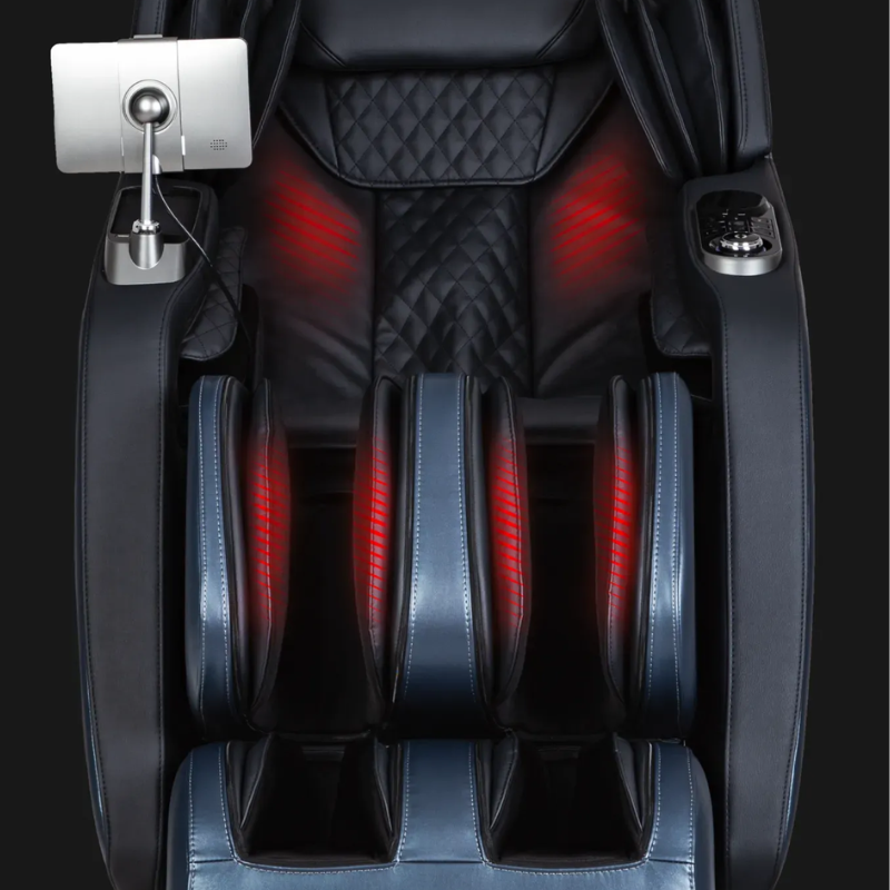 Osaki Bravo Duo 4D Massage Chair with targeted lumbar and calf heating for soothing warmth and enhanced muscle relaxation.