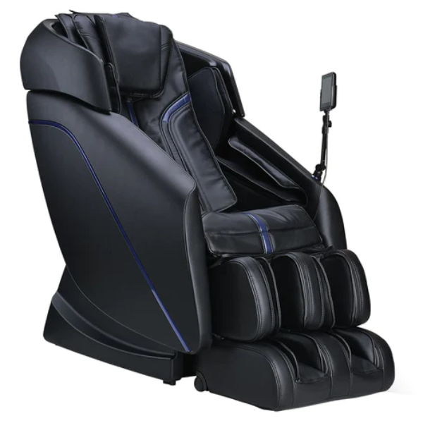 Ogawa Active L 3D Massage Chair in black, featuring a modern design with 3D massage technology. The chair offers customizable massage intensity, zero gravity positioning, and full-body coverage, including neck, back, and foot massage functions. 