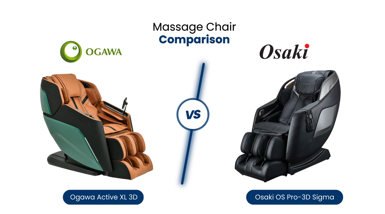 In this comprehensive massage chair comparison, we’ll compare the similarities and differences between the Osaki Sigma and the Ogawa Active XL.