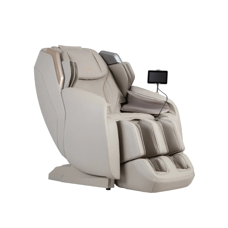 The Osaki Atlas XL Massage Chair in taupe offers a sleek, modern design with luxurious comfort features, perfect for large users, and provides an advanced 4D massage experience for full-body relaxation.