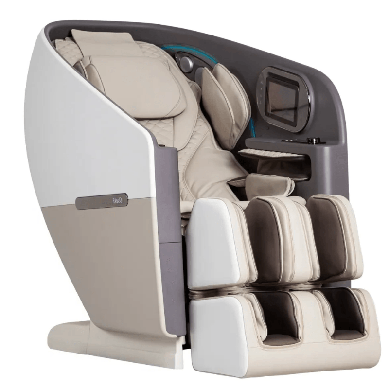 The Osaki Flagship Duo Massage Chair combines advanced 4D massage technology with dual mechanism rollers and a comprehensive set of features like heating therapy and air compression, providing a deeply relaxing and customized massage experience for improved relaxation and flexibility.