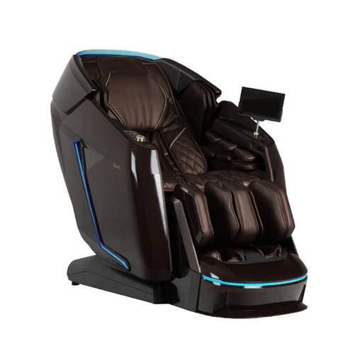 An image of the Osaki Grand Duo 4D massage chair in brown, showcasing its rich and warm color that enhances the chair's sophisticated design. The chair features plush upholstery and an ergonomic shape, emphasizing its luxurious comfort and advanced massage capabilities.