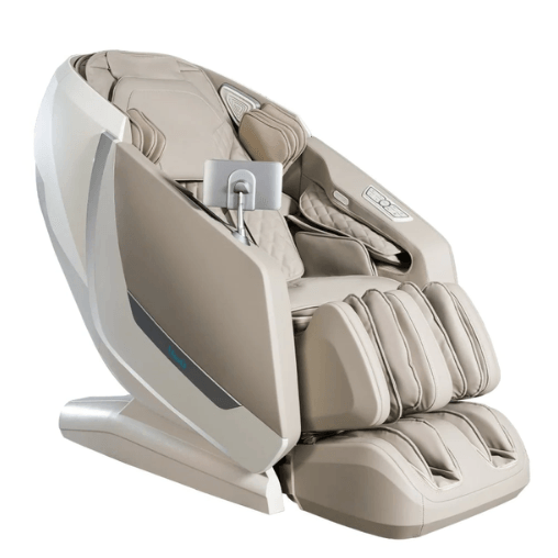 The Osaki Kairos 4D Massage Chair uses advanced 4D massage rollers to deliver a human-like massage and comes in elegant taupe.