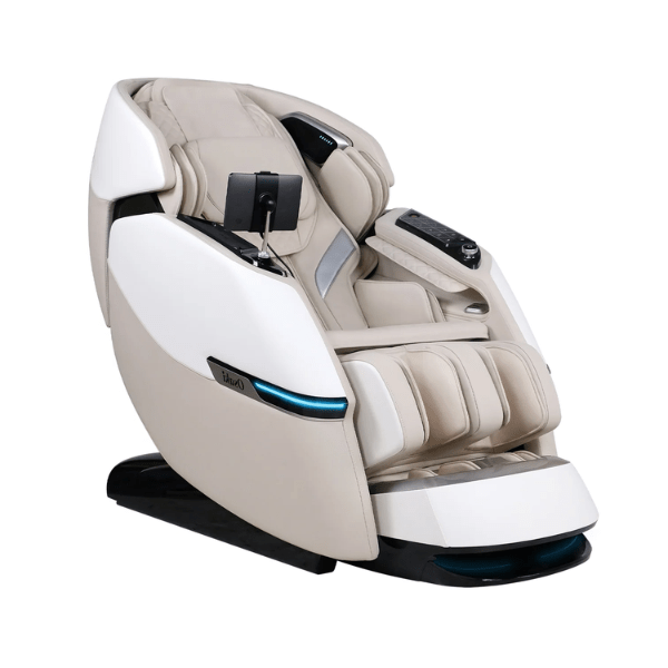 The Osaki Vivo 4D Massage Chair combines advanced 4D and 2D massage technology with a sleek design, offering customizable massage experiences and integrated AI features for personalized relaxation.