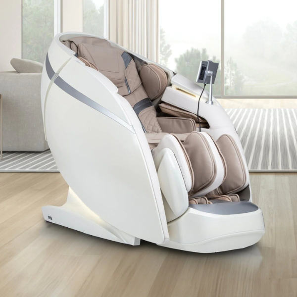 The DuoMax massage chair includes a total of 36 airbags to provide coverage for shoulders, arms, hips, calves, and feet.