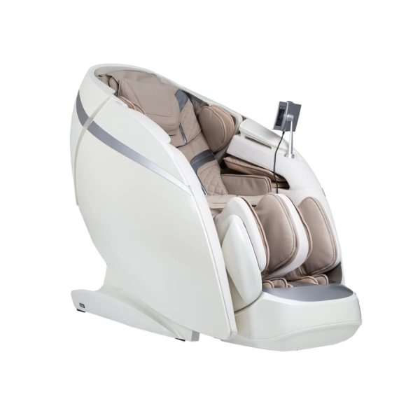 Osaki DuoMax Massage Chair in taupe, featuring advanced 4D technology, ergonomic design, and plush padding, designed for an immersive and customizable deep tissue massage experience.