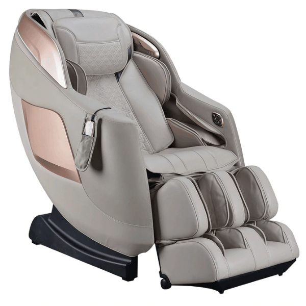 The Osaki Sigma Massage Chair comes with 3D rollers, Air Therapy, Kneading, Tapping, Swedish, Shiatsu, Clapping, and Rolling. 