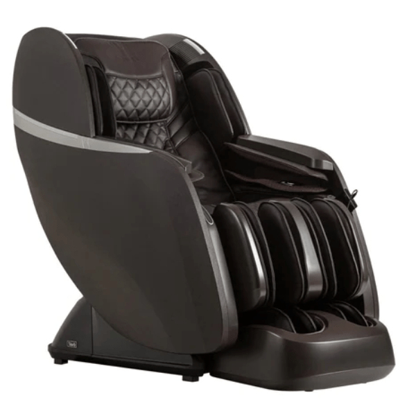 Osaki Platinum- Vera 4D+ massage chair has 4D rollers, an L track, intelligent health detection, zero gravity and comes in brown.