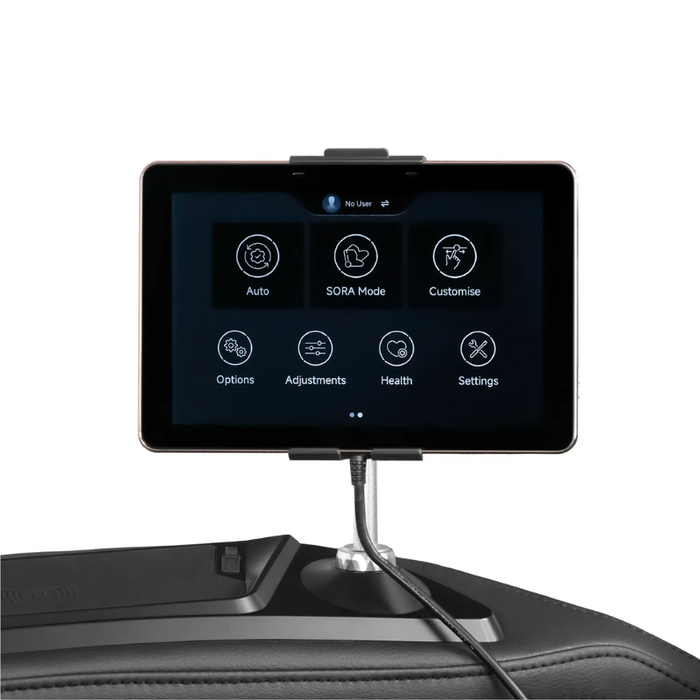 Remote controller for the Trion Flex Duo massage chair, showing easy access to massage programs and settings.
