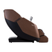 Side view of the brown Osaki Ziva Massage Chair, highlighting its sleek profile and luxurious upholstery. The ergonomic design includes an adjustable headrest and armrests, emphasizing comfort and support.