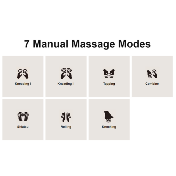 The Osaki JP650 comes equipped with 7 manual massage modes designed to perform professional massages.