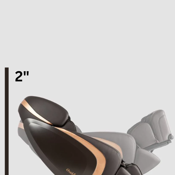 Image showcasing the space-saving technology of the Osaki Admiral II open box floor model massage chair, illustrating its innovative design that allows the chair to be positioned closer to walls while still fully reclining, maximizing space efficiency in any room without compromising comfort.