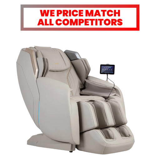 Osaki Atlas XL Massage Chair in taupe, highlighting its luxurious and spacious design, tailored for larger individuals, with modern lines and advanced massage features for ultimate comfort.