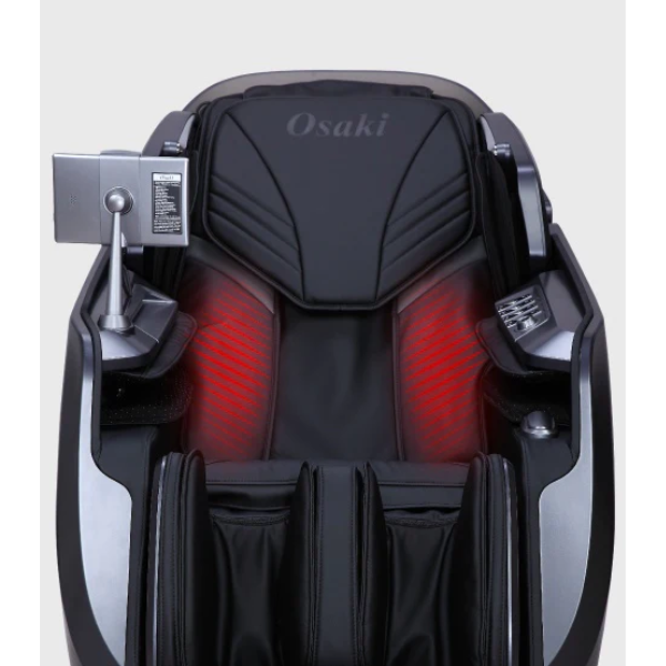 The Osaki Avalon has a heated shawl that can be kept behind the back to heat the lumbar area or brought over the front of the body. 
