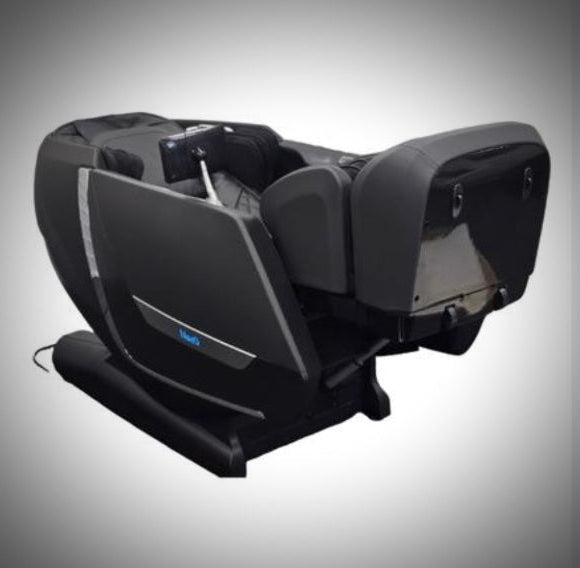 Side view of Kairos Duo 5D+4D massage chair, highlighting its ergonomic contours and spacious seating