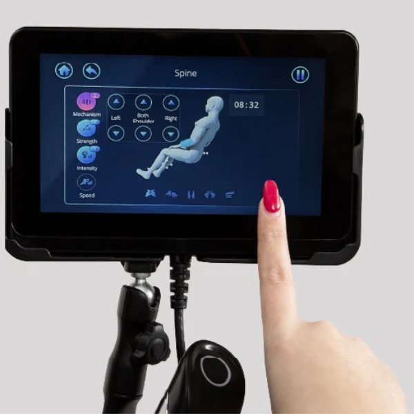 The Xrest features a touchscreen controller that’s mounted on a swivel so you can position the screen to a desired position.
