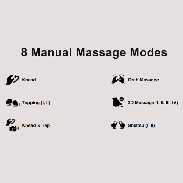 8 Manual Massage Modes