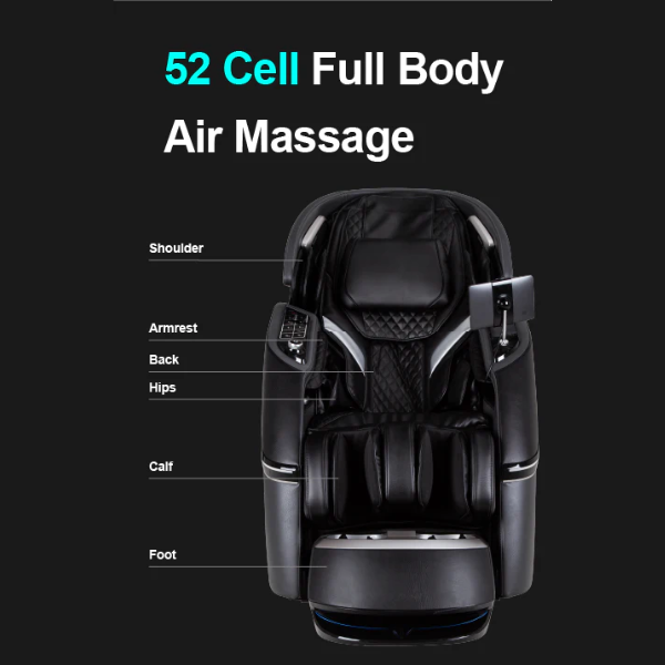 The 52 Air Cell Full Body Compression system of the Osaki OS-AI Vivo 4D/2D Massage Chair, designed to provide comprehensive compression therapy across the body for enhanced relaxation and muscle recovery