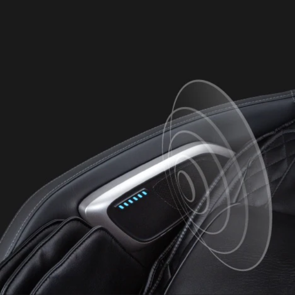HD Bluetooth surround sound speakers integrated into the Osaki OS-AI Vivo 4D/2D Massage Chair, designed for an immersive audio experience during relaxation.