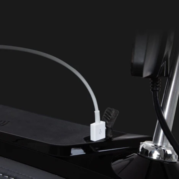 USB charging port on the Osaki OS-AI Vivo 4D/2D Massage Chair, providing convenient charging for devices while enjoying a massage.