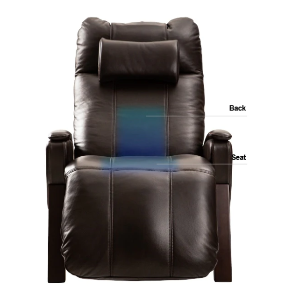 The Osaki Sonno Zero Gravity Recliner has a built-in air massage system that provides targeted massage to the lower back and seat.