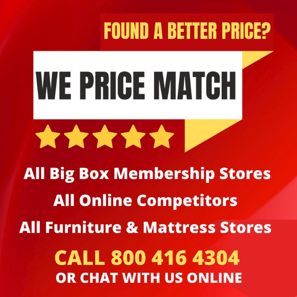 The Modern Back offers a price match guarantee and will match the price of all big box stores, online competitors, and furniture stores.