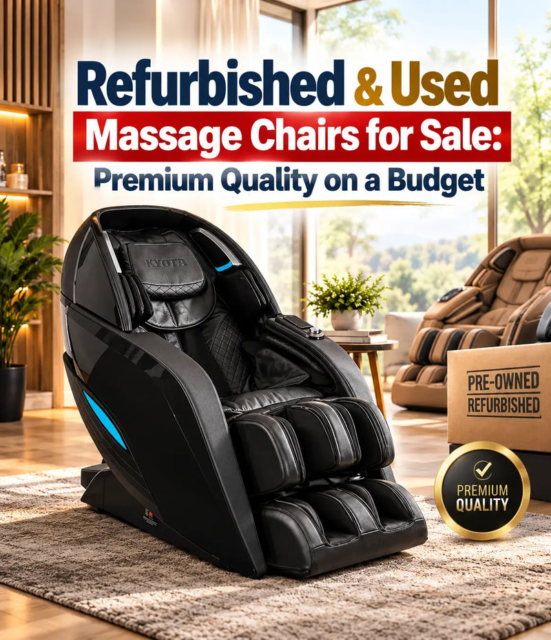 Shop refurbished and used massage chairs for sale. Learn the differences, what to inspect, and how to buy premium quality on a budget.